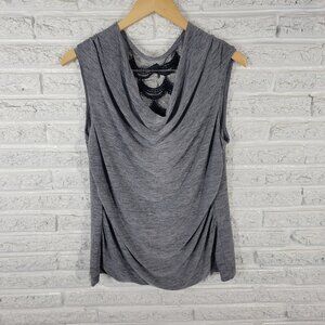 New Directions Womens Top Extra Large Sleeveless Gray Heather Mesh Back GRA61E